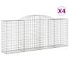 Arched Gabion Baskets 4 pcs - Durable Garden Barriers