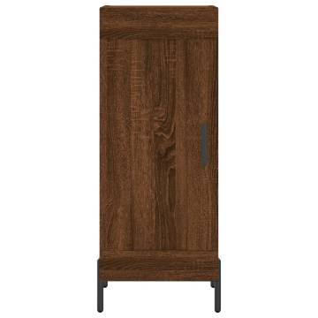 Stylish Highboard in Brown Oak - 34.5x34x180 cm