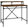 Desk Smoked Oak 100x50x90 cm | Industrial Engineered Wood & Iron