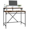 Desk Smoked Oak 100x50x90 cm | Industrial Engineered Wood & Iron