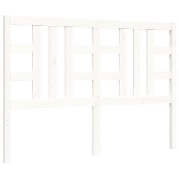 White King Size Bed Frame with Headboard - Solid Wood