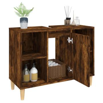 Sink Cabinet Smoked Oak 80x33 cm - Stylish & Durable