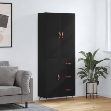 Stylish Highboard Black 69.5x34x180 cm | HipoMarket