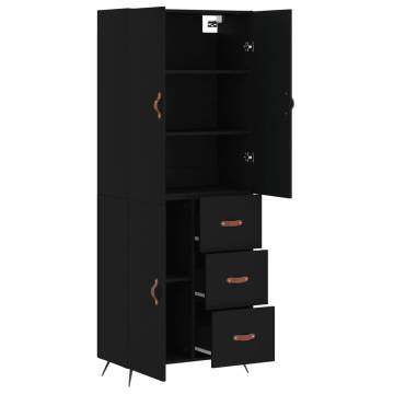 Stylish Highboard Black 69.5x34x180 cm | HipoMarket