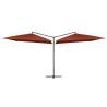 Double Parasol with Steel Pole 250x250 cm Bordeaux Terracotta Colour terracotta 