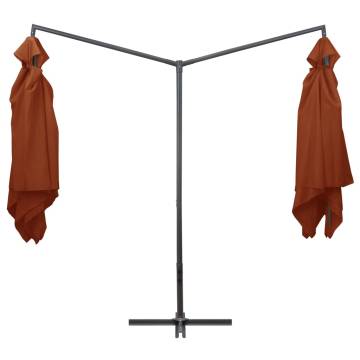 Double Parasol with Steel Pole 250x250 cm - Bordeaux Terracotta