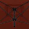 Double Parasol with Steel Pole 250x250 cm - Bordeaux Terracotta