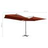 Double Parasol with Steel Pole 250x250 cm - Bordeaux Terracotta