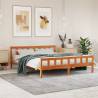 Bed Frame with Headboard Wax Brown 160x200 cm Solid Wood Pine