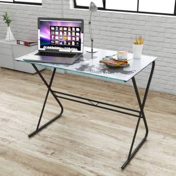 Stylish Glass Desk with World Map Pattern - Hipomarket