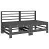 6 Piece Garden Lounge Set - Grey Solid Wood Pine