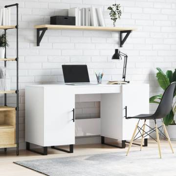 High Gloss White Desk - 140x50 cm | Stylish & Practical