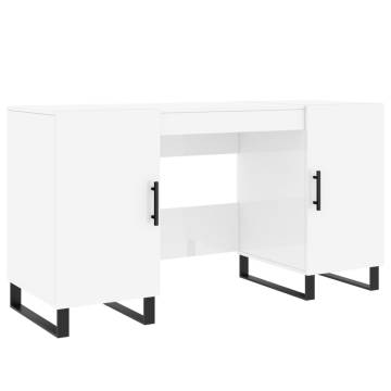 High Gloss White Desk - 140x50 cm | Stylish & Practical