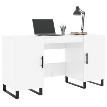 High Gloss White Desk - 140x50 cm | Stylish & Practical