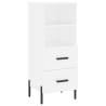 Stylish Highboard in White | 34.5x34x180 cm Engineered Wood