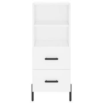 Stylish Highboard in White | 34.5x34x180 cm Engineered Wood