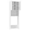 Washing Machine Cabinet High Gloss White - Stylish Storage