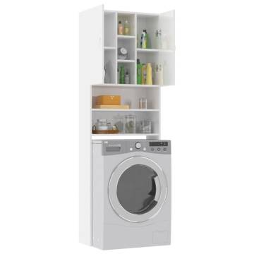 Washing Machine Cabinet High Gloss White - Stylish Storage