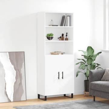 Elegant Highboard White 69.5x34x180 cm - Stylish Storage