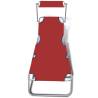 Folding Sun Lounger with Canopy - Red - Comfort & Style