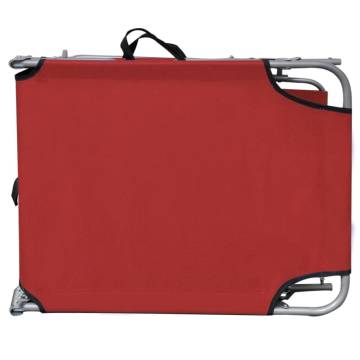 Folding Sun Lounger with Canopy - Red - Comfort & Style