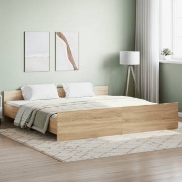 Sonoma Oak Bed Frame with Headboard & Footboard 200x200 cm