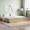 Bed Frame with Headboard and Footboard Sonoma Oak 200x200 cm Colour sonoma oak Size 200 x 200 cm 