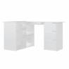 High Gloss White Corner Desk - Stylish & Durable 145x100 cm