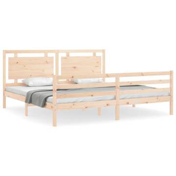 Super King Size Solid Wood Bed Frame with Headboard