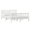 White Solid Wood Bed Frame 160x200 cm - Timeless Design