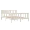 White Solid Wood Bed Frame 160x200 cm - Timeless Design