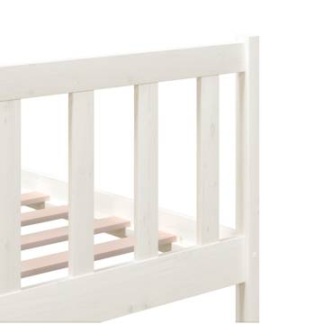 White Solid Wood Bed Frame 160x200 cm - Timeless Design