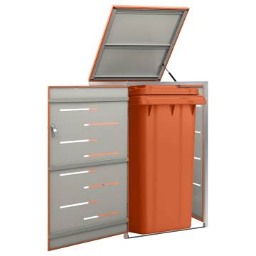 Single Wheelie Bin Shed - Stainless Steel | Hipomarket