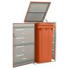 Single Wheelie Bin Shed 69x77.5x112.5 cm Stainless Steel Colour orange Size 1 bin Number of bins 1 