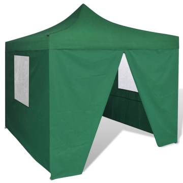 Foldable Tent 3x3m with 4 Walls - Green Outdoor Event Canopy