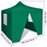 Foldable Tent 3x3m with 4 Walls - Green Outdoor Event Canopy