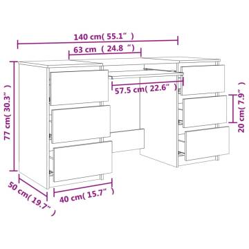 Writing Desk Sonoma Oak - Stylish & Space-Saving Design