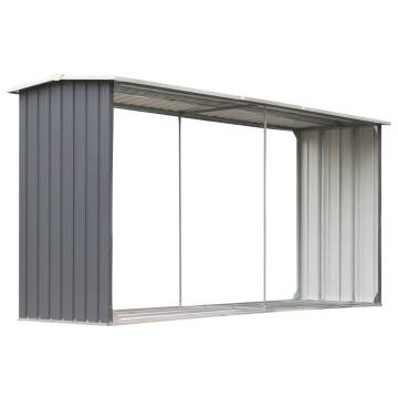 Durable Galvanised Steel Garden Log Storage Shed - 330x92x153 cm