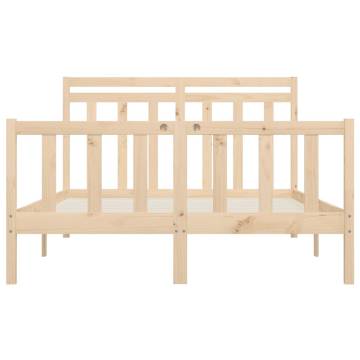 Solid Pine Bed Frame 140x200 cm | Classic Wooden Design