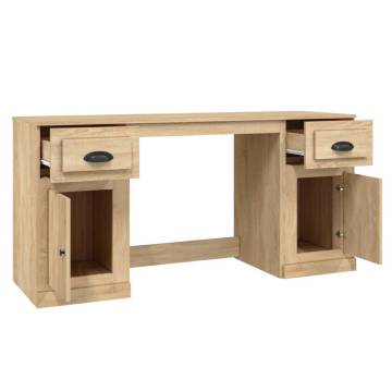 Elegant Desk with Cabinet in Sonoma Oak | Hipo Market