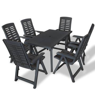 7 Piece Outdoor Dining Set - Weather Resistant Anthracite