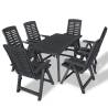 7 Piece Outdoor Dining Set Plastic Anthracite Colour anthracite Number of 6 