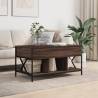 Stylish Brown Oak Coffee Table - Engineered Wood & Metal