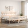 Solid Wood Bed Frame with Headboard 200x200 cm - Hipomarket