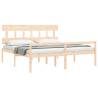 Solid Wood Bed Frame with Headboard 200x200 cm - Hipomarket