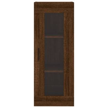 Stylish Highboard Brown Oak Engineered Wood - 34.5x34x180 cm