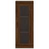 Stylish Highboard Brown Oak Engineered Wood - 34.5x34x180 cm