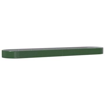 Garden Raised Bed Powder-coated Steel 600x140x36 cm - Green