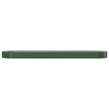 Garden Raised Bed Powder-coated Steel 600x140x36 cm - Green