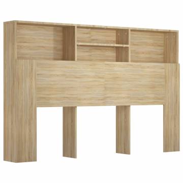 Sonoma Oak Headboard Cabinet - Stylish & Functional Storage